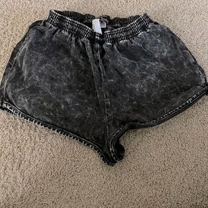American Apparel Black Acid Wash Shorts